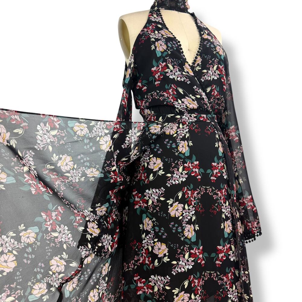 New w/Tags NICHOLAS pure silk floral flowing Goddess cold shoulder dress - Picture 15 of 16